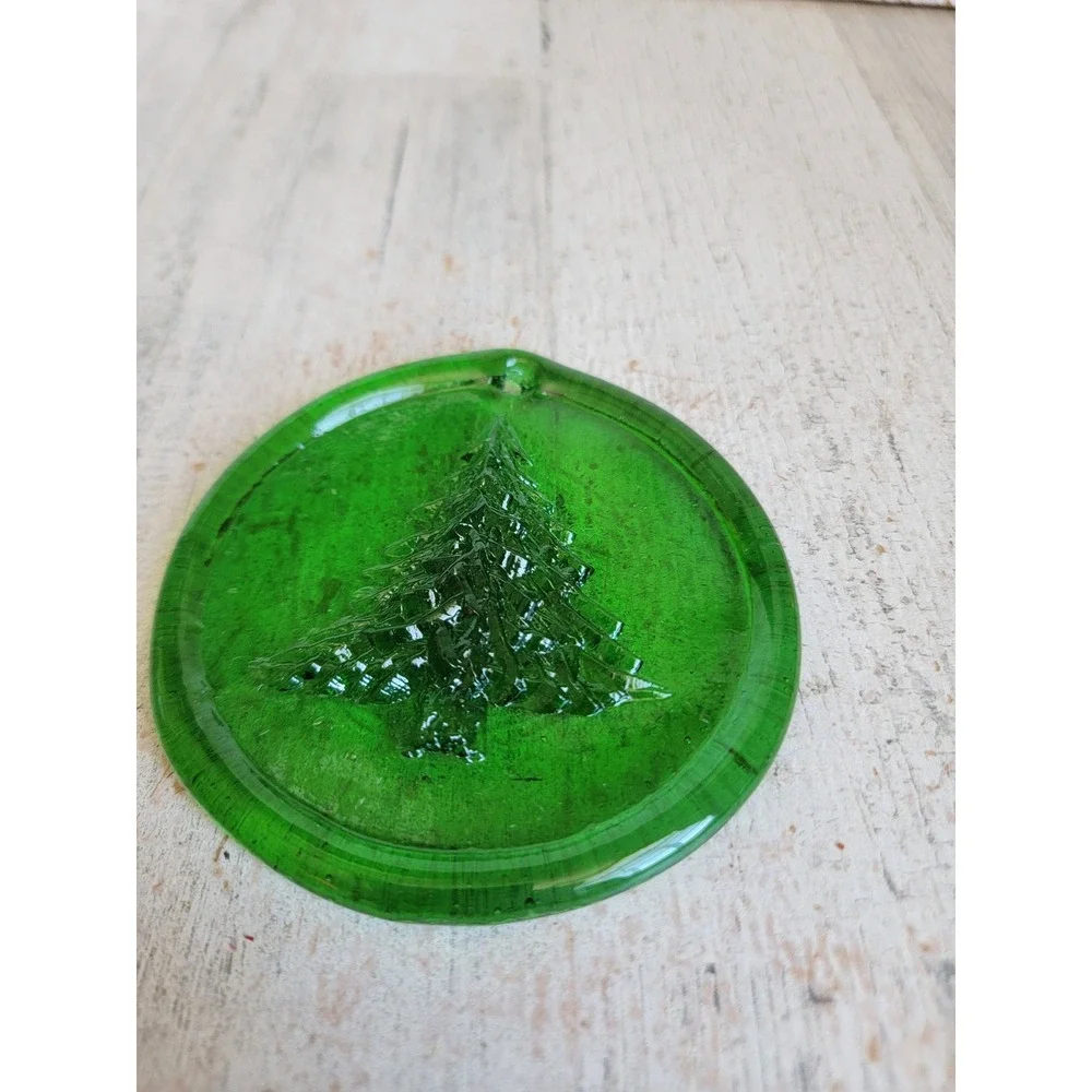 Abstract stained glass green Xmas tree ornament Unique Home decor
